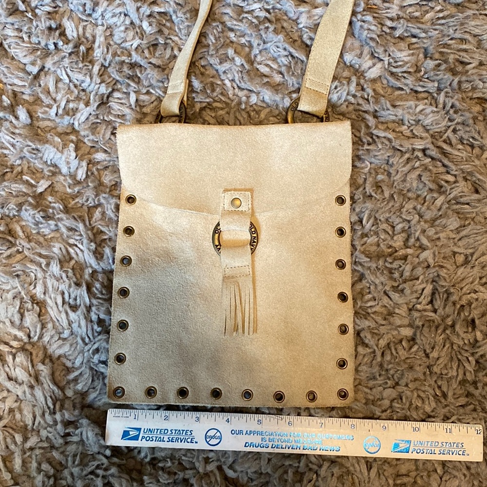 Suede narrow shoulder bag